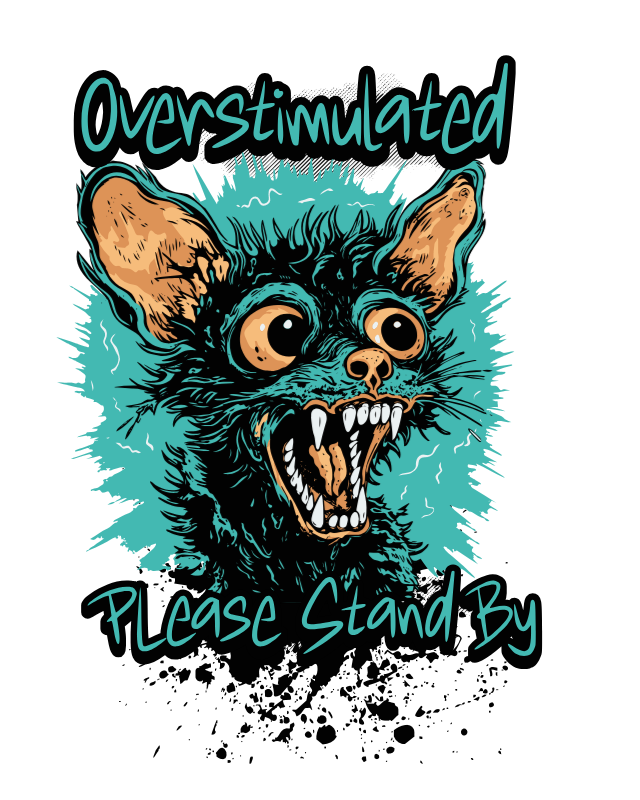 Overstimulated: Please Stand By – Sensory Overload Cat Unisex T-Shirt